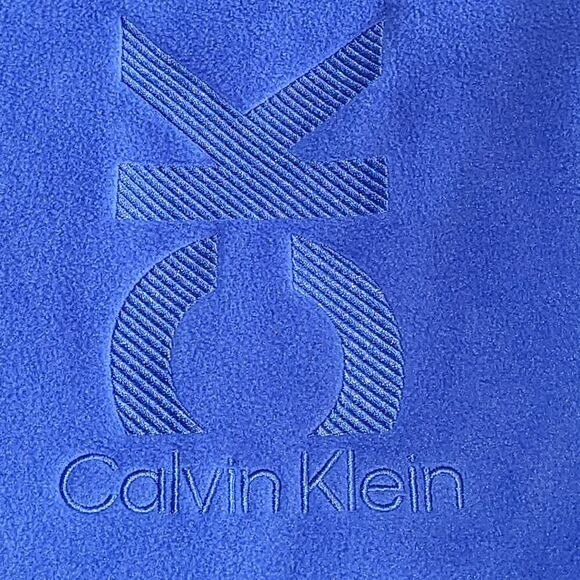 NEW Calvin Klein X-Small Performance Fleece Blue Hoodie Sweatshirt Logo Pouch - Picture 13 of 16